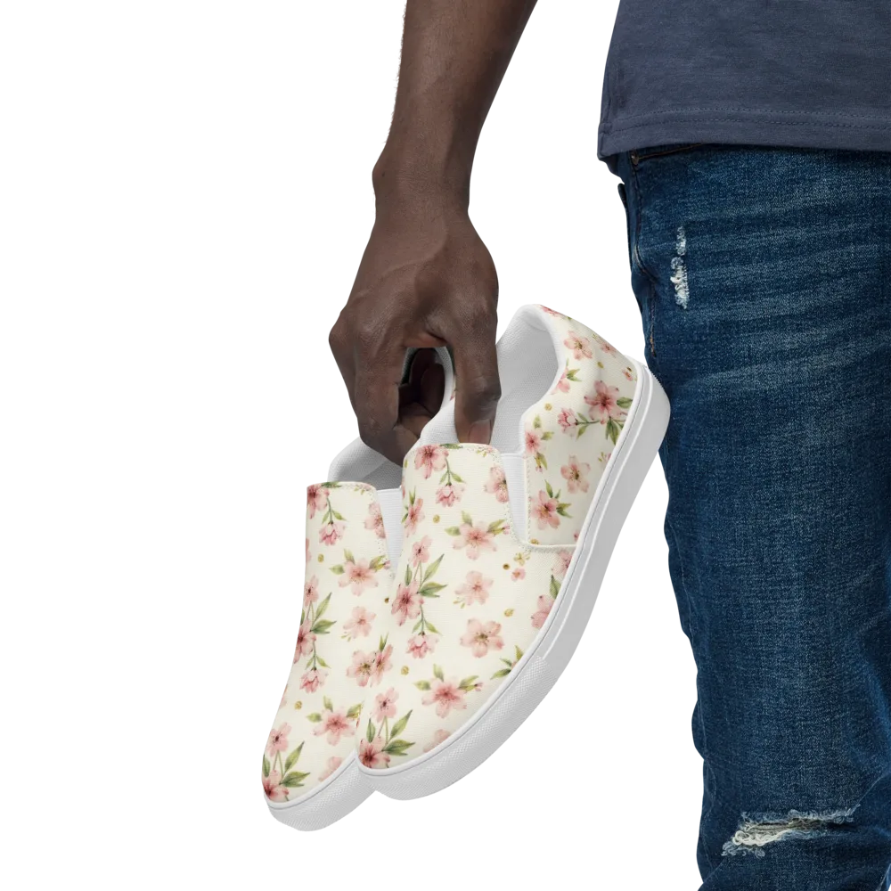 Petal Almanac on Men's Slip-On Canvas Shoes — Left Front