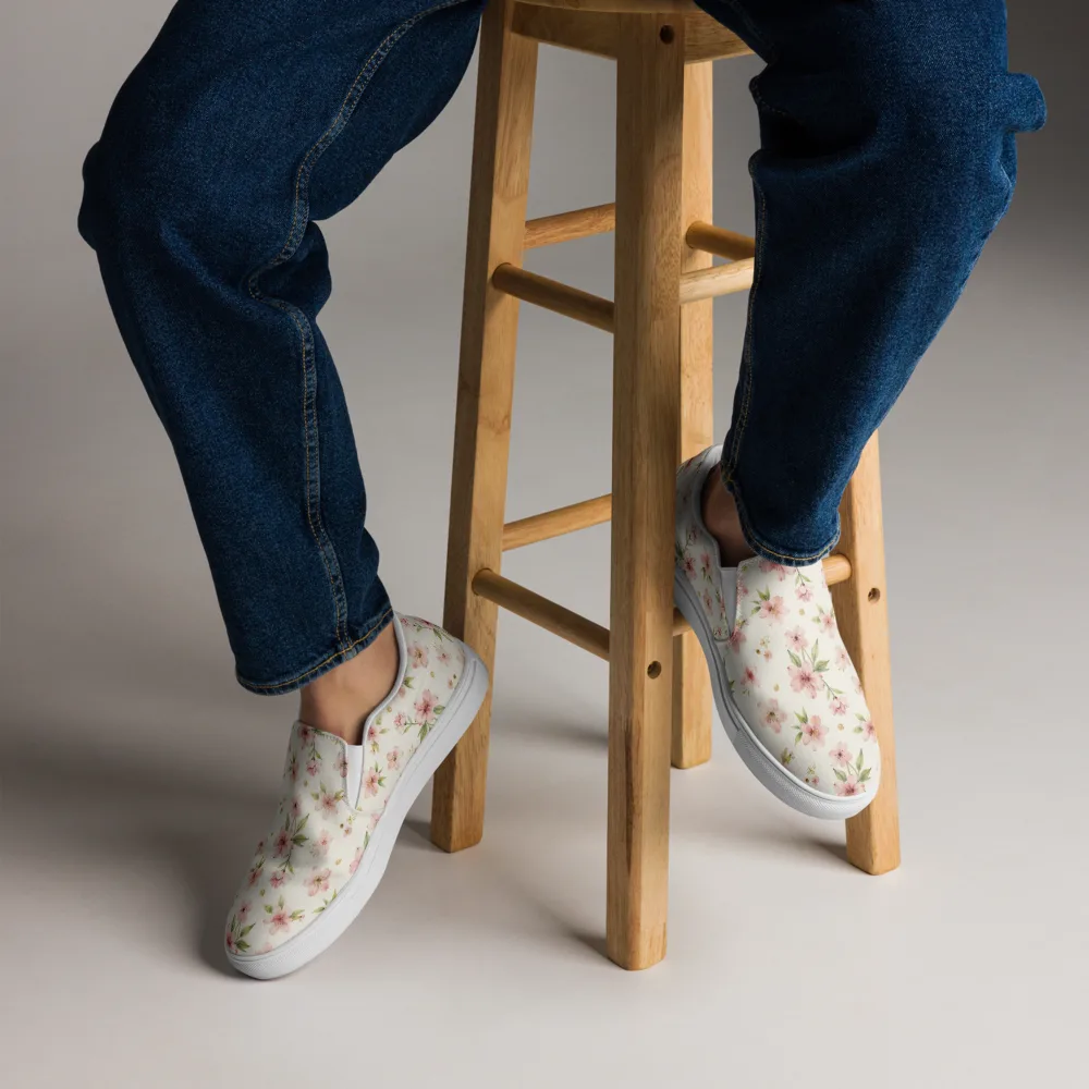 Petal Almanac on Men's Slip-On Canvas Shoes — Front