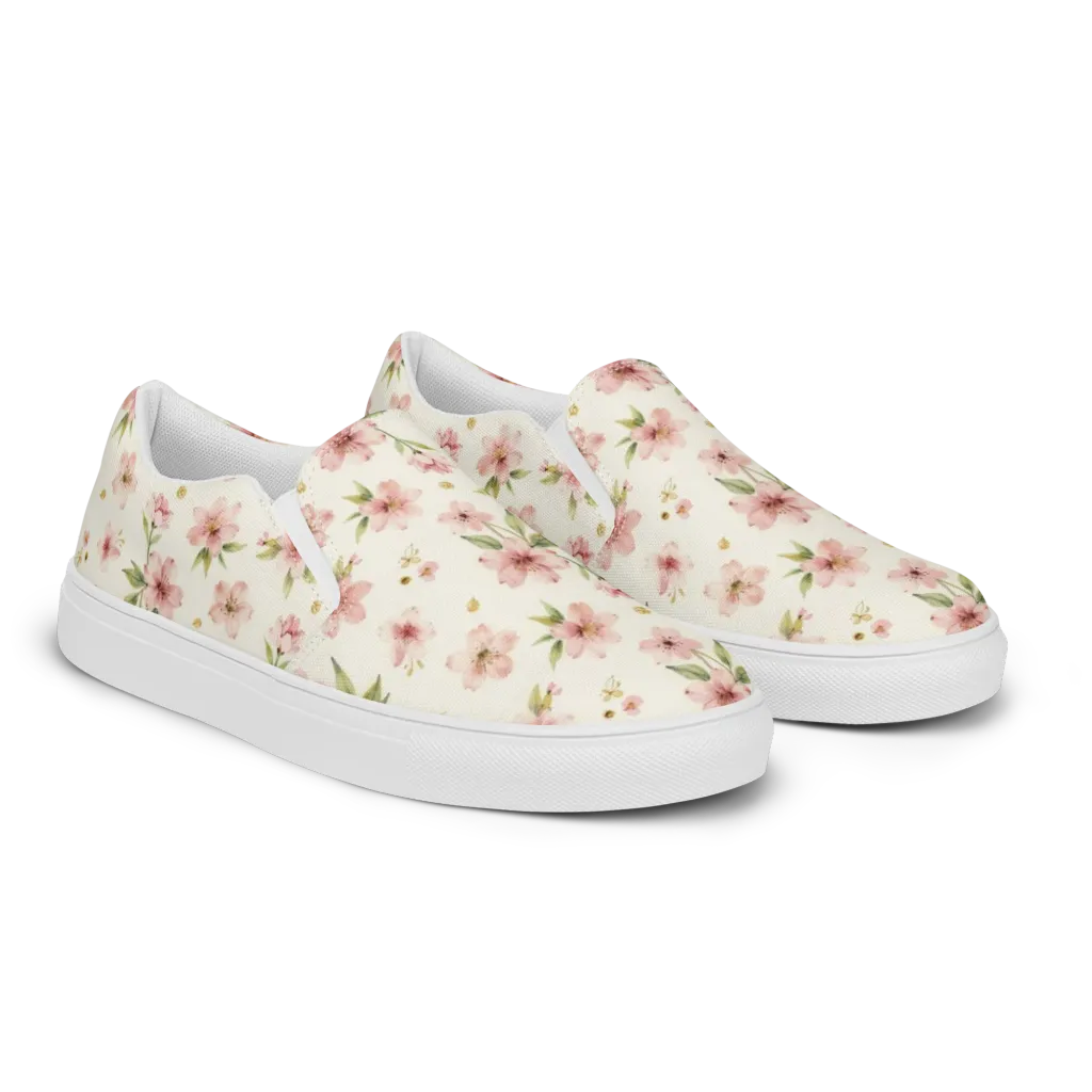 Petal Almanac on Women's Slip-On Canvas Shoes — Right Front