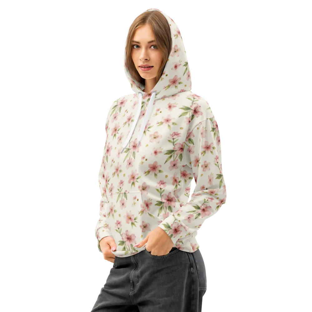 Petal Almanac on Cotton Hoodie — Left Front