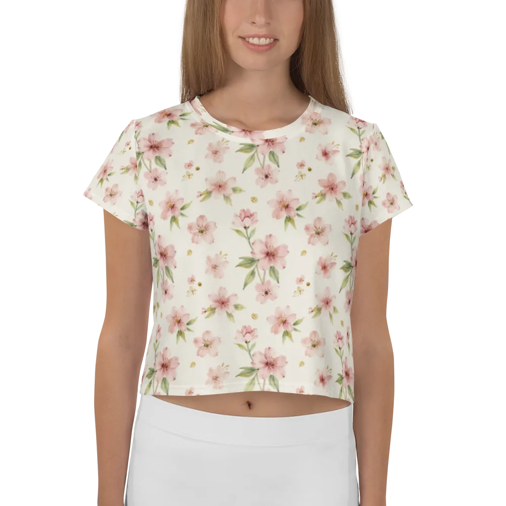 Petal Almanac on Crop Tee — Front