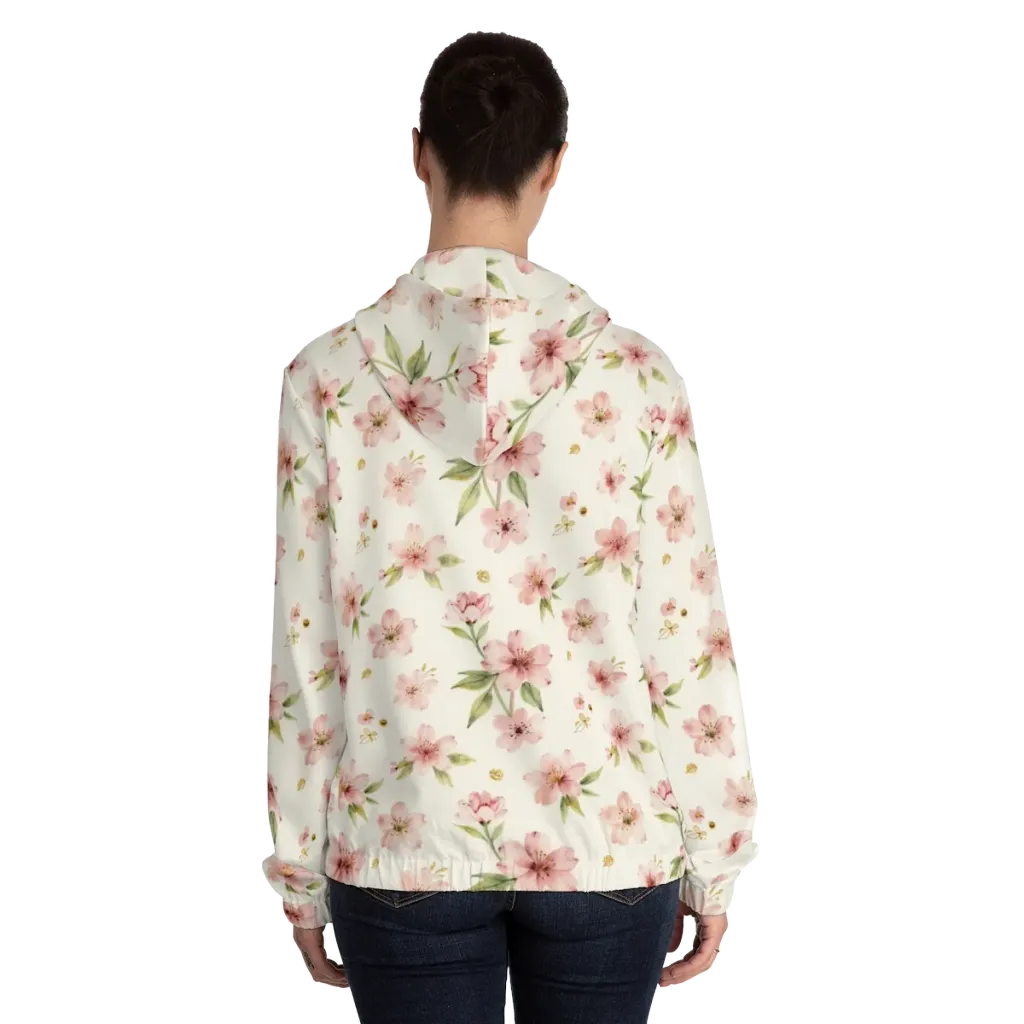 Petal Almanac on Women's Full-Zip Hoodie — Back On Person