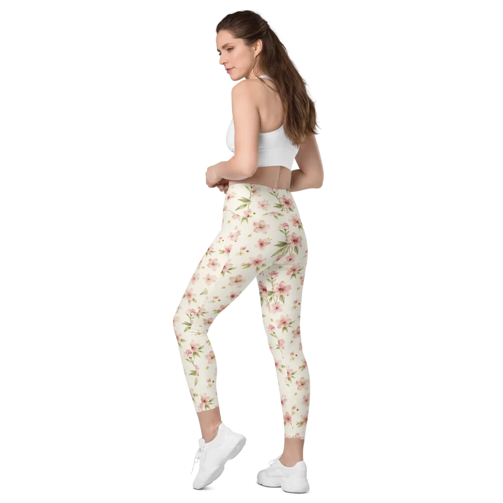 Petal Almanac on Leggings with Pockets — Left Back