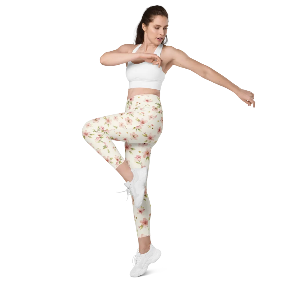 Petal Almanac on Leggings with Pockets — Left Front