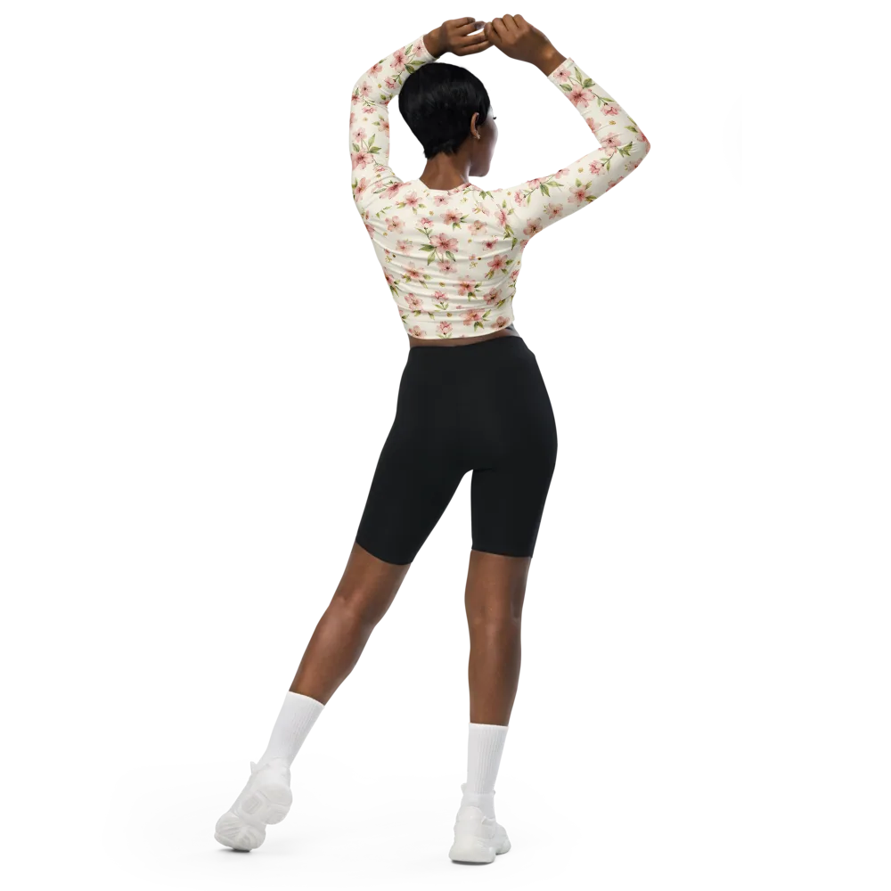 Petal Almanac on Long Sleeve Crop Top — Back