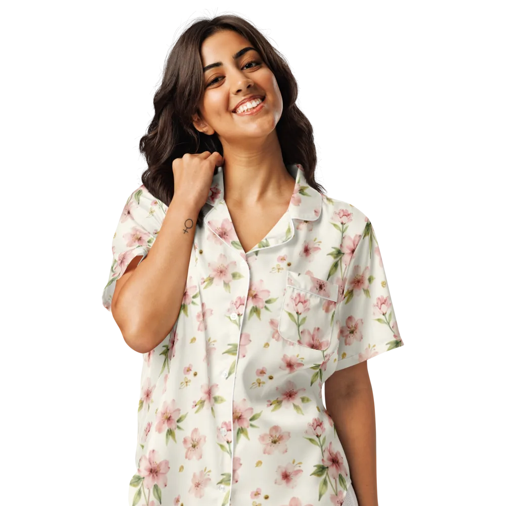 Petal Almanac on Women's Short Sleeve Pajama Top — Front