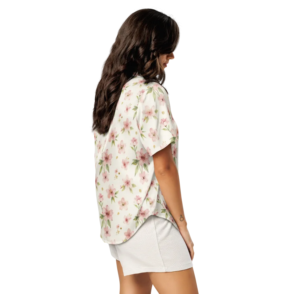 Petal Almanac on Women's Short Sleeve Pajama Top — Right Back