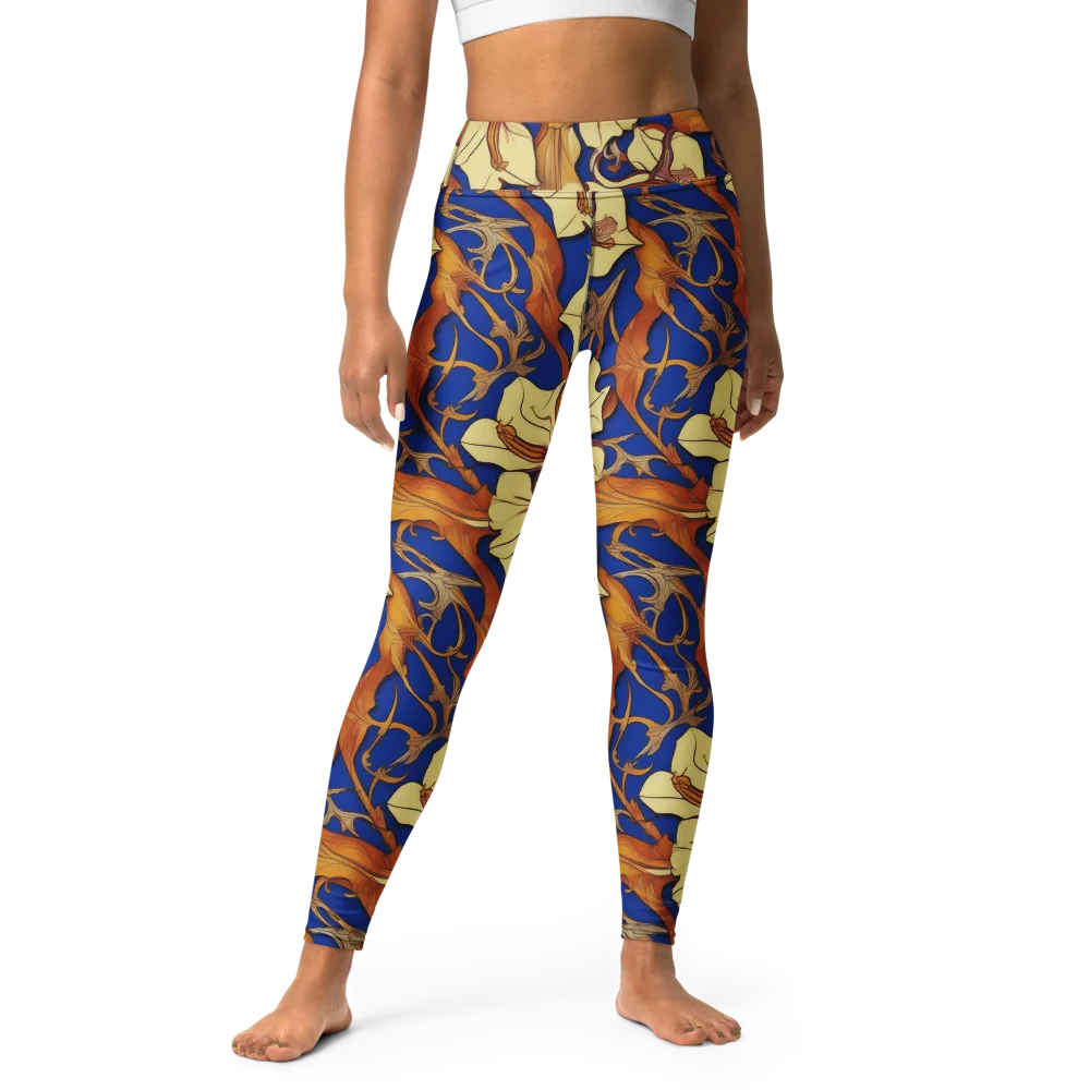 Cobalt Nouveau on Yoga Leggings — Front