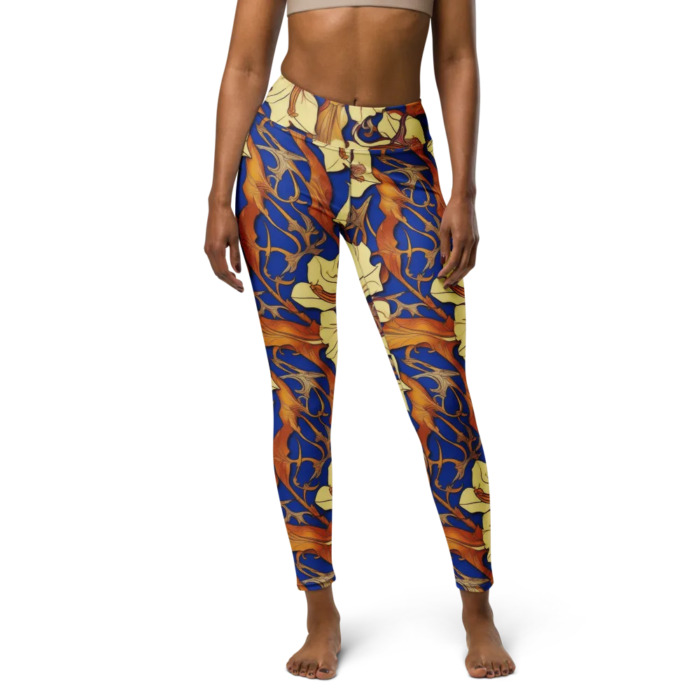 Cobalt Nouveau on Yoga Leggings — Front