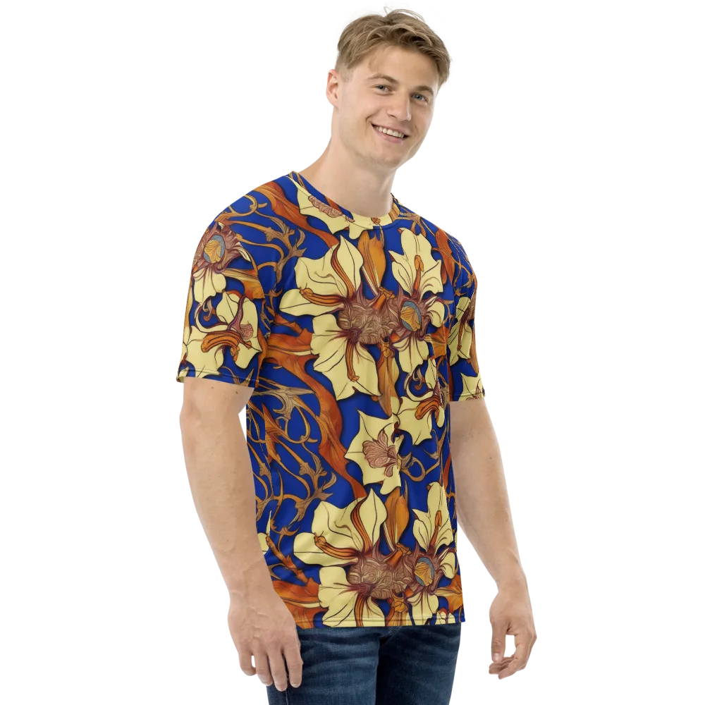 Cobalt Nouveau on Men's Crew Neck T-Shirt — Right