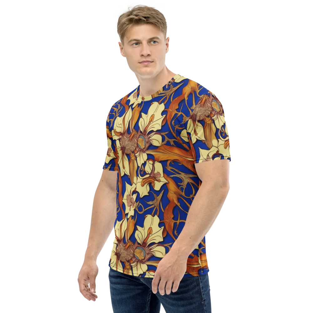 Cobalt Nouveau on Men's Crew Neck T-Shirt — Left