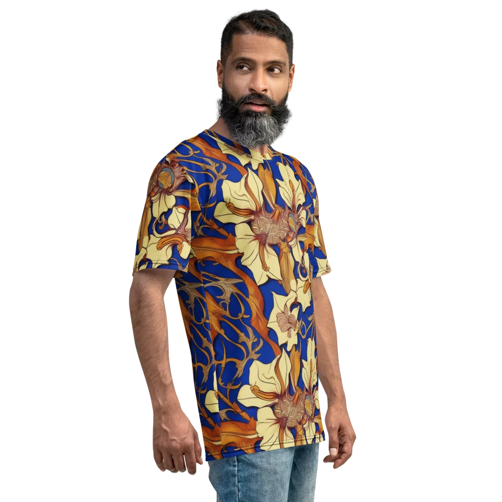 Cobalt Nouveau on Men's Crew Neck T-Shirt — Right