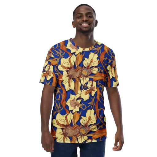 Cobalt Nouveau on a Men's Crew Neck T-Shirt