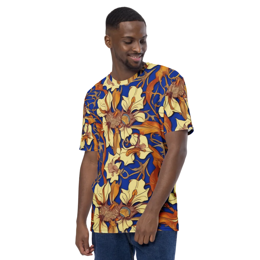 Cobalt Nouveau on Men's Crew Neck T-Shirt — Left