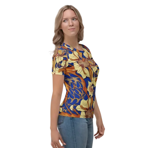 Cobalt Nouveau on a Women's Crew Neck T-Shirt