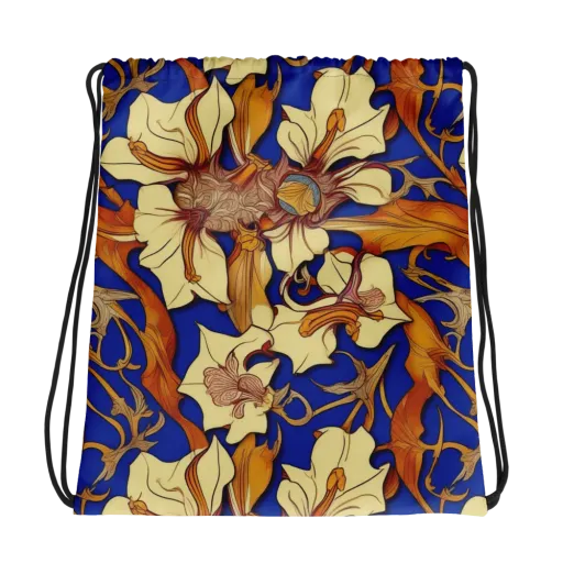 Cobalt Nouveau on a Drawstring Bag