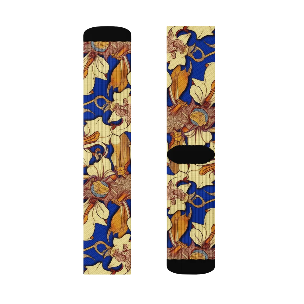 Cobalt Nouveau on Socks — Left Sock