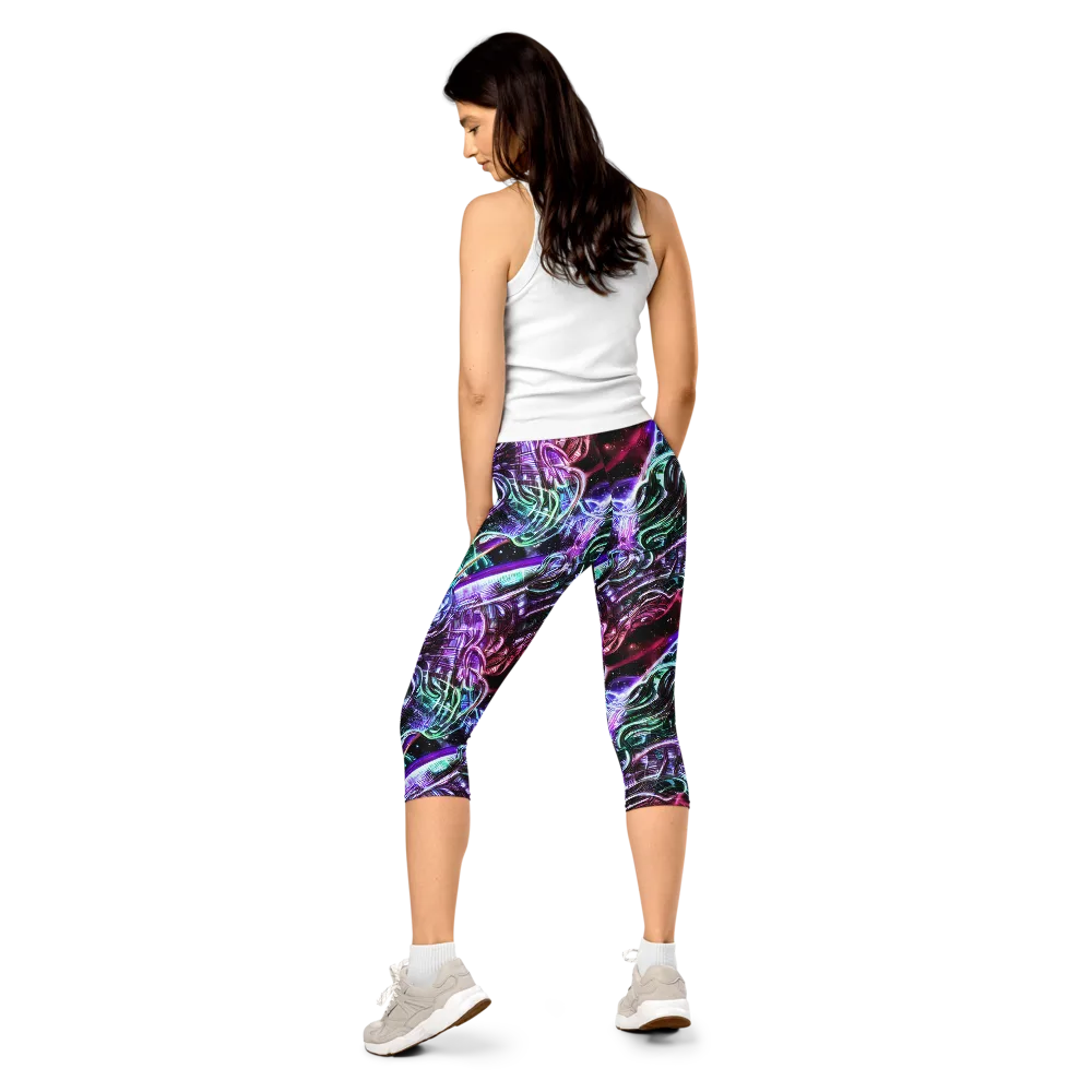 Nebula Fusions on Capri Leggings — Back