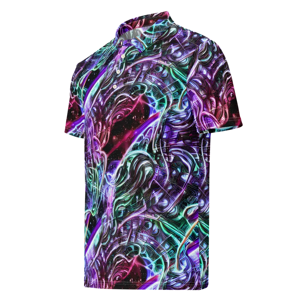 Nebula Fusions on Men's Slim Fit Polo Shirt — Left Front