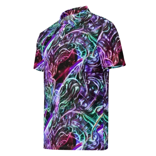 Nebula Fusions on a Men's Slim Fit Polo Shirt