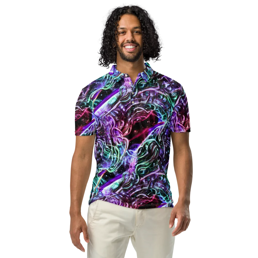 Nebula Fusions on Men's Slim Fit Polo Shirt — Front