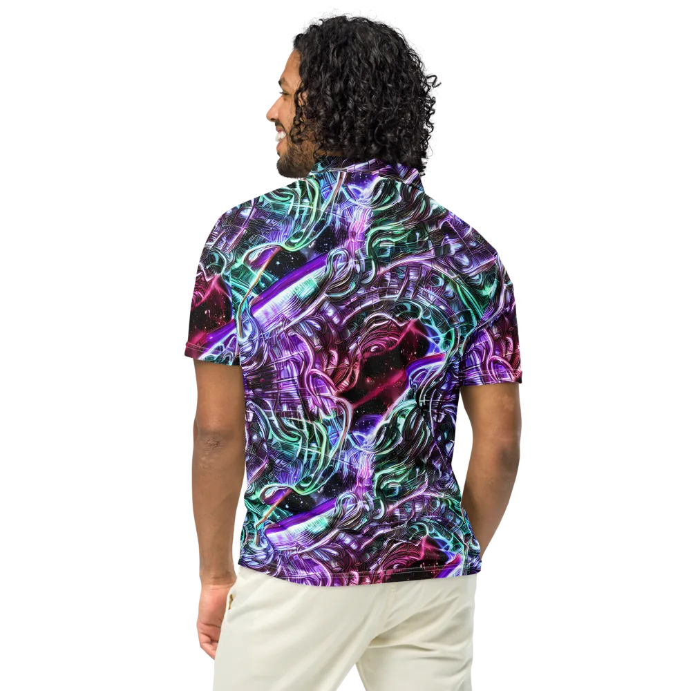 Nebula Fusions on Men's Slim Fit Polo Shirt — Back