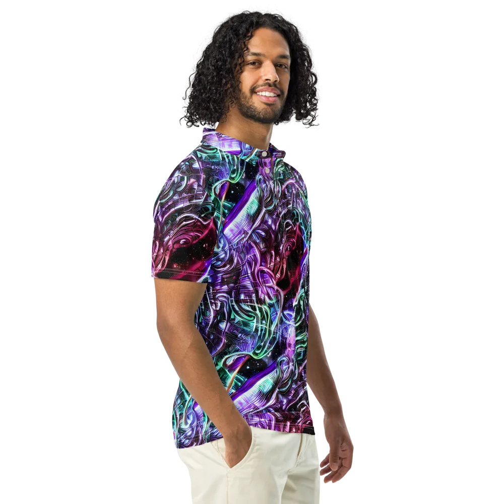 Nebula Fusions on Men's Slim Fit Polo Shirt — Right Front