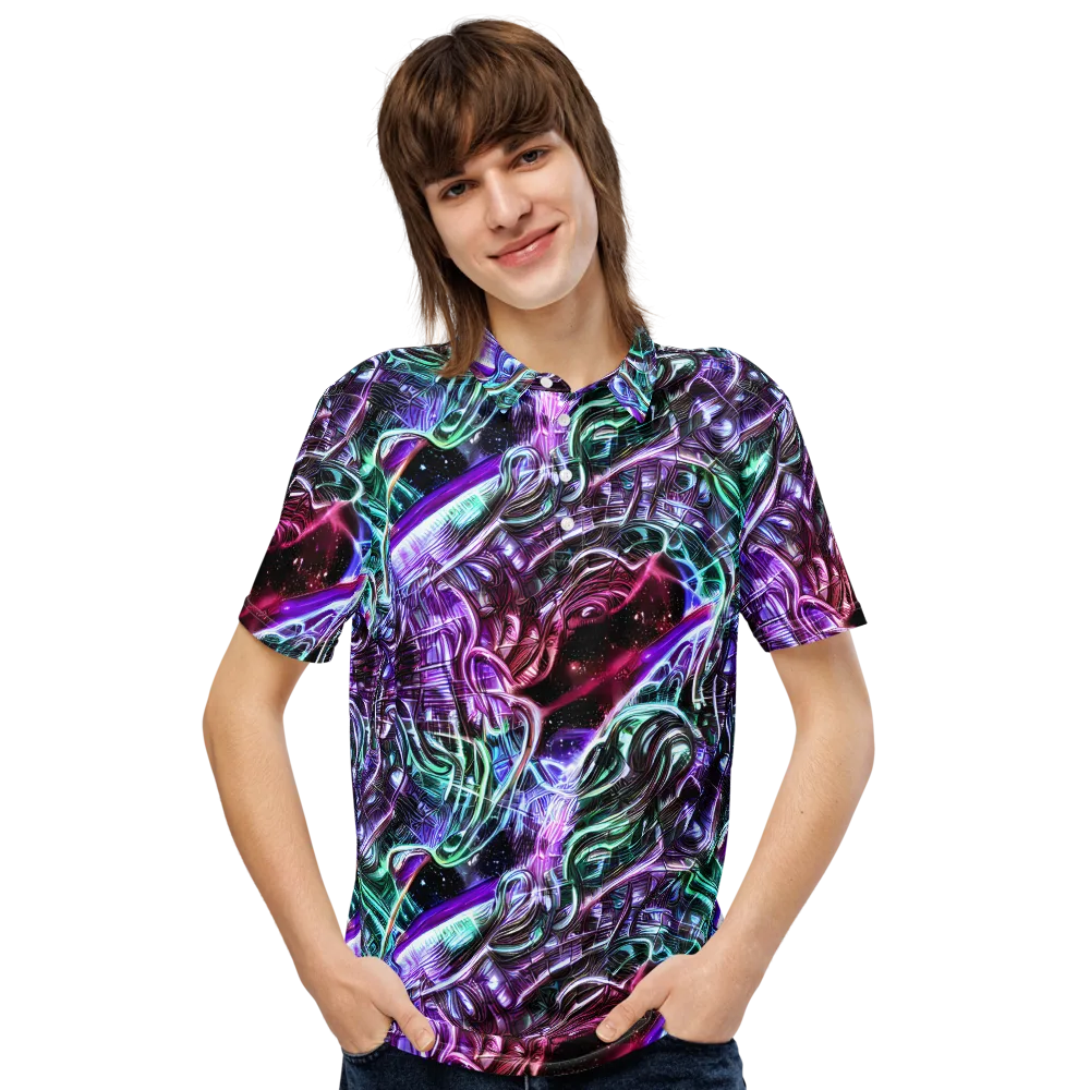 Nebula Fusions on Men's Slim Fit Polo Shirt — Front