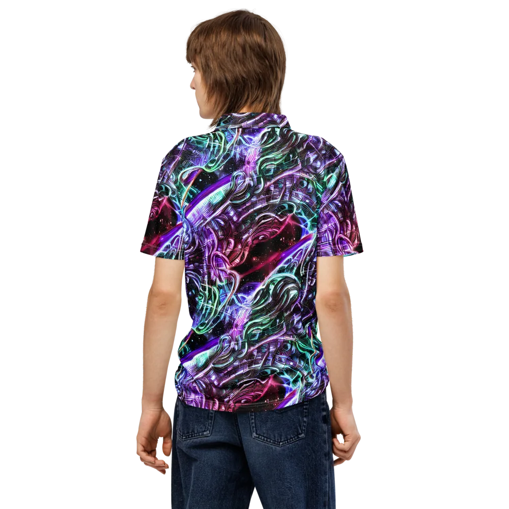 Nebula Fusions on Men's Slim Fit Polo Shirt — Back