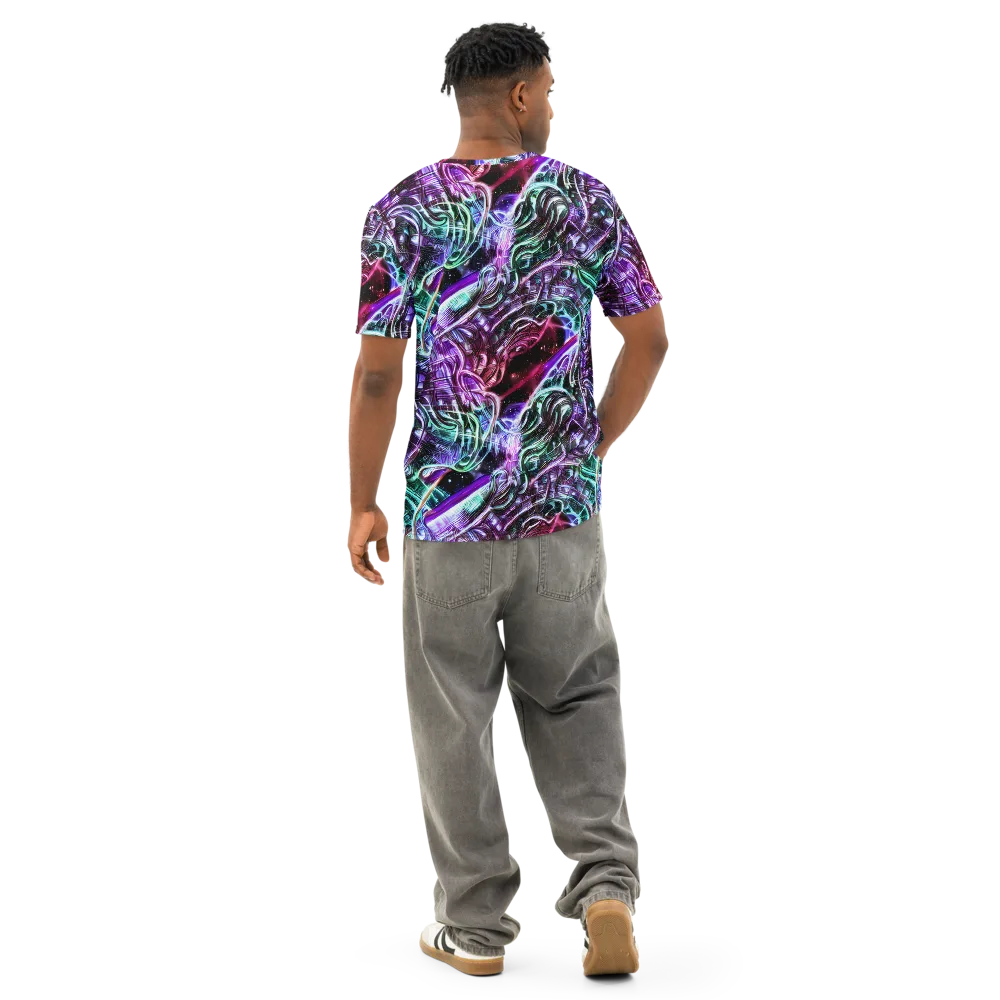 Nebula Fusions on Men's Cotton Crew Neck T-Shirt — Back