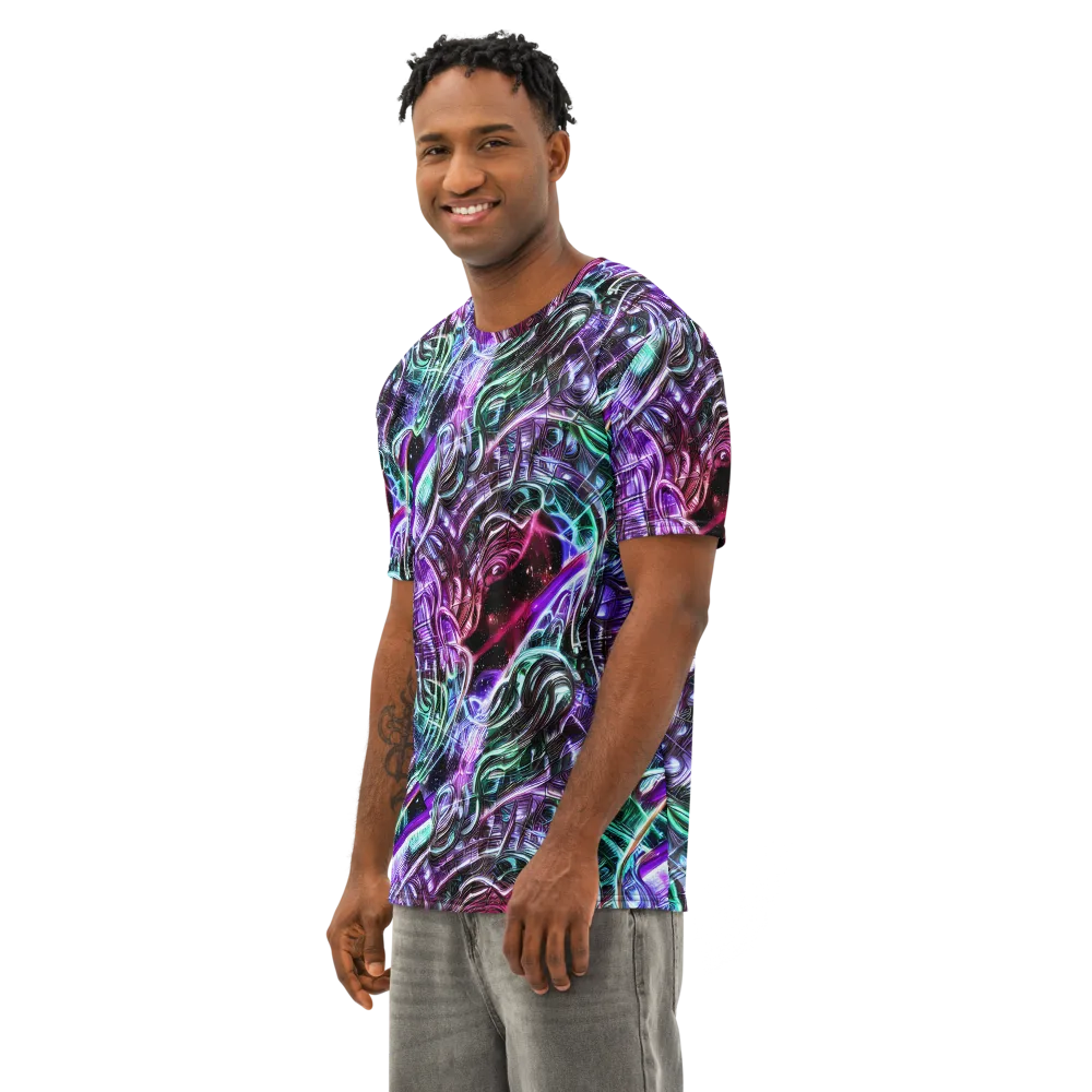 Nebula Fusions on Men's Cotton Crew Neck T-Shirt — Left Front