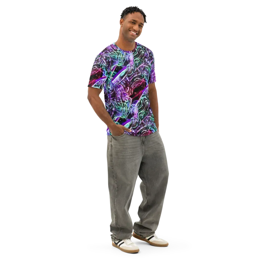 Nebula Fusions on Men's Cotton Crew Neck T-Shirt — Right Front