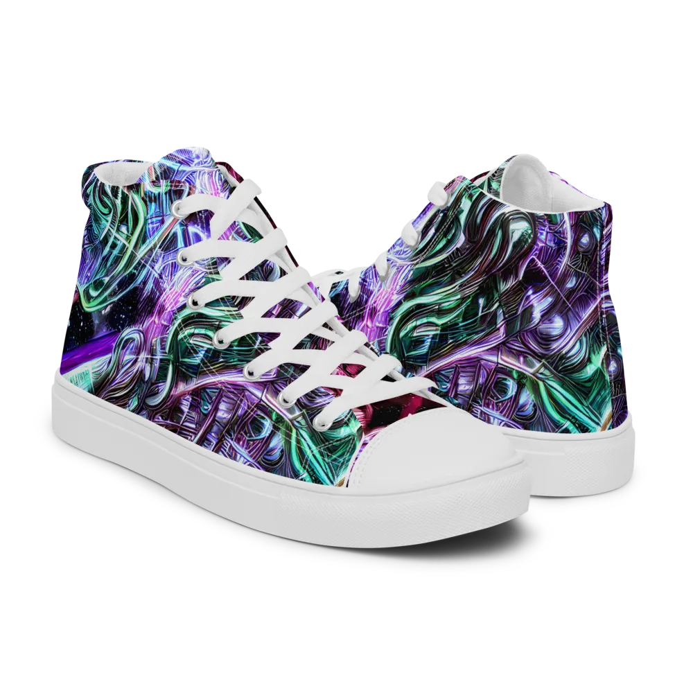Nebula Fusions on Men's High Top Canvas Shoes — Right