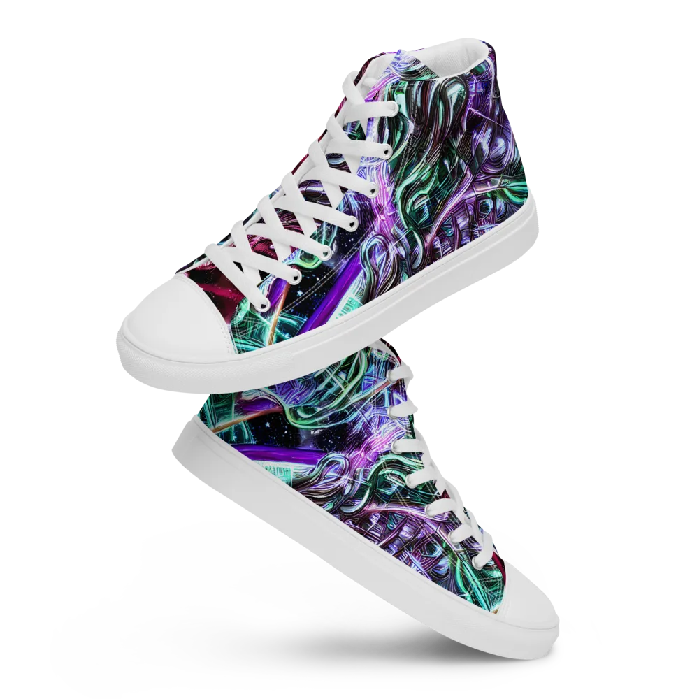 Nebula Fusions on Men's High Top Canvas Shoes — Front