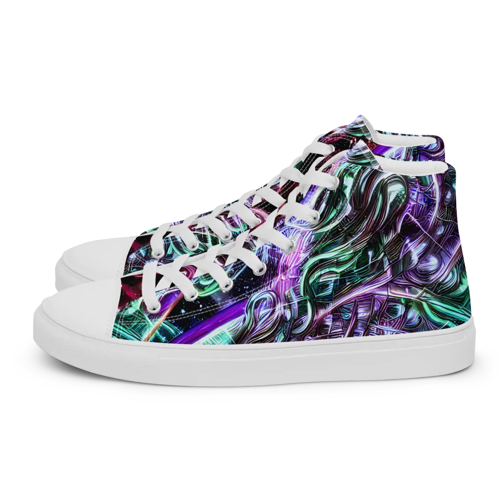 Nebula Fusions on Women's High Top Canvas Shoes — Left