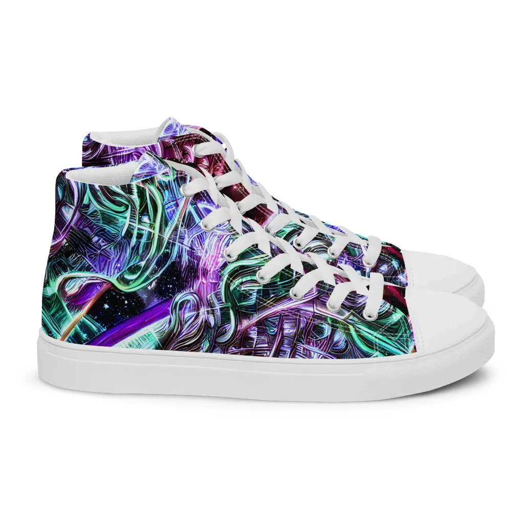 Nebula Fusions on Women's High Top Canvas Shoes — Right