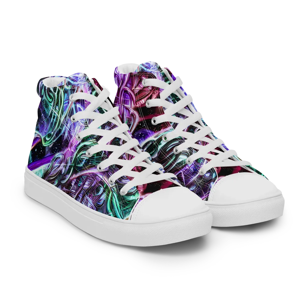 Nebula Fusions on Women's High Top Canvas Shoes — Right Front