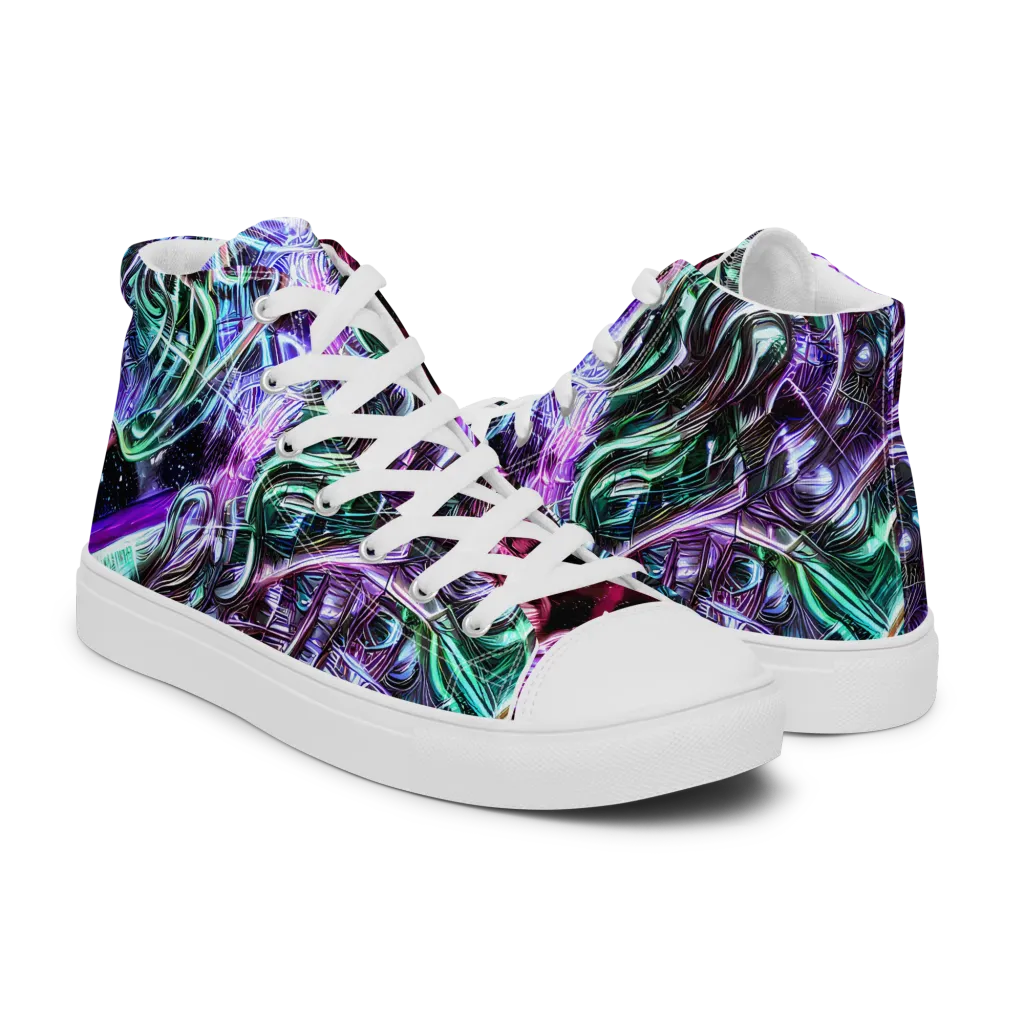 Nebula Fusions on Women's High Top Canvas Shoes — Right