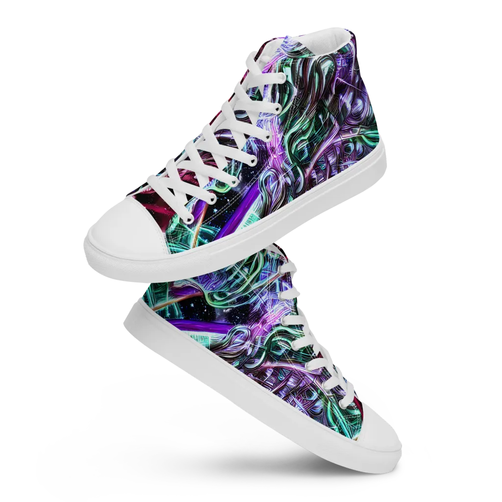 Nebula Fusions on Women's High Top Canvas Shoes — Front