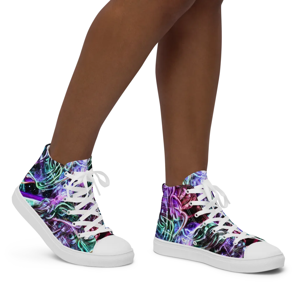 Nebula Fusions on Women's High Top Canvas Shoes — Right