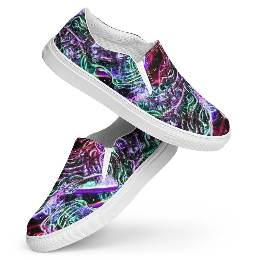Nebula Fusions on Women's Slip-On Canvas Shoes — Front