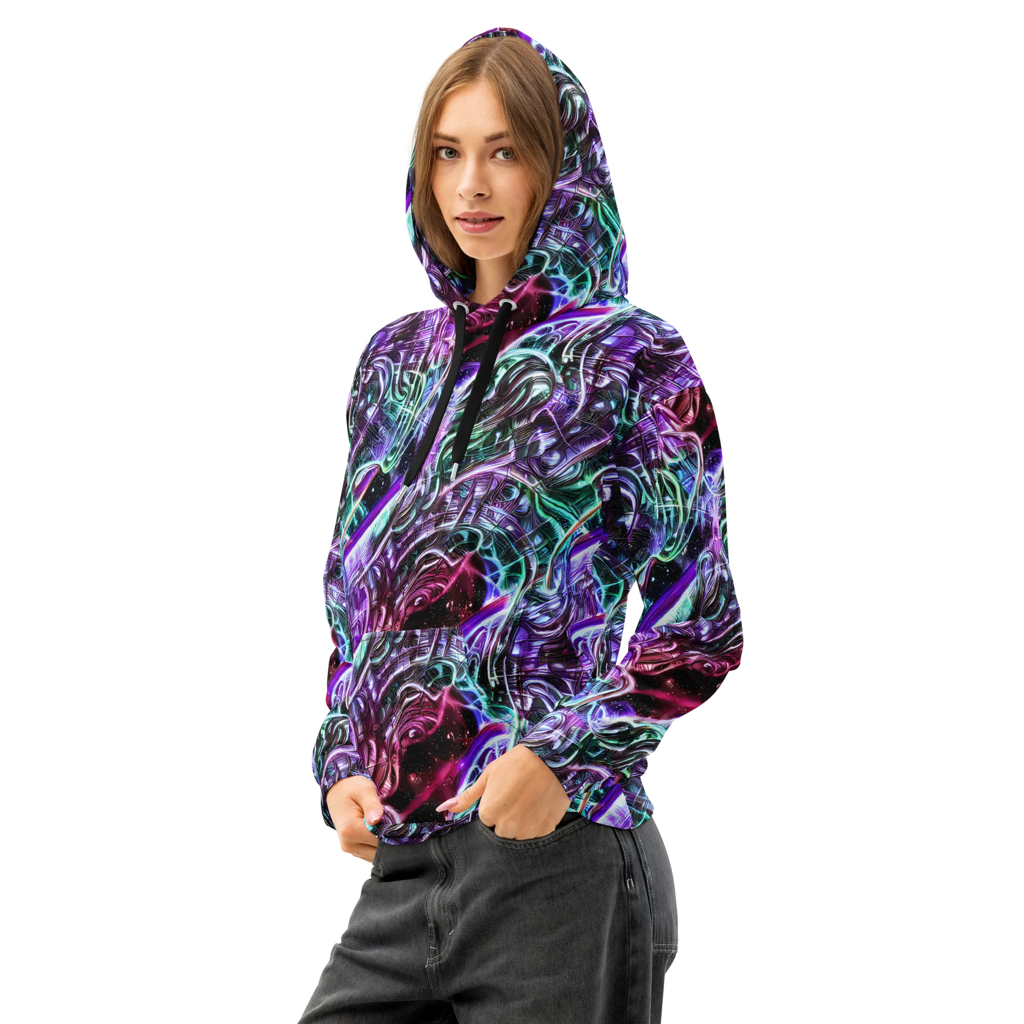 Nebula Fusions on Cotton Hoodie — Left Front