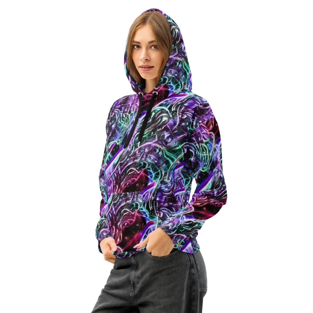 Nebula Fusions on Cotton Hoodie — Left Front