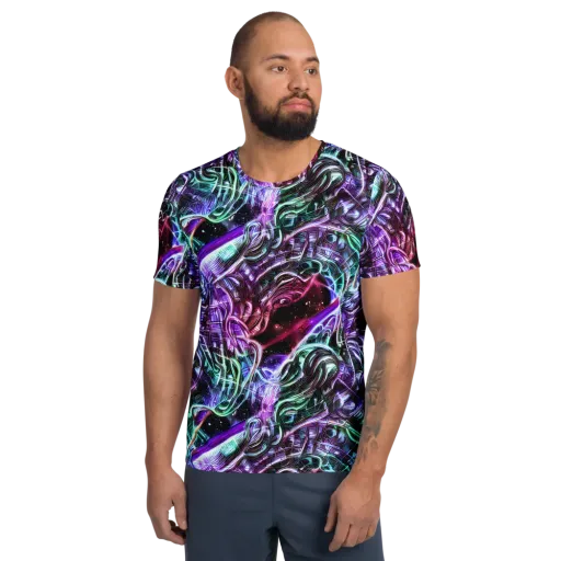 Nebula Fusions on a Men's Athletic T-Shirt
