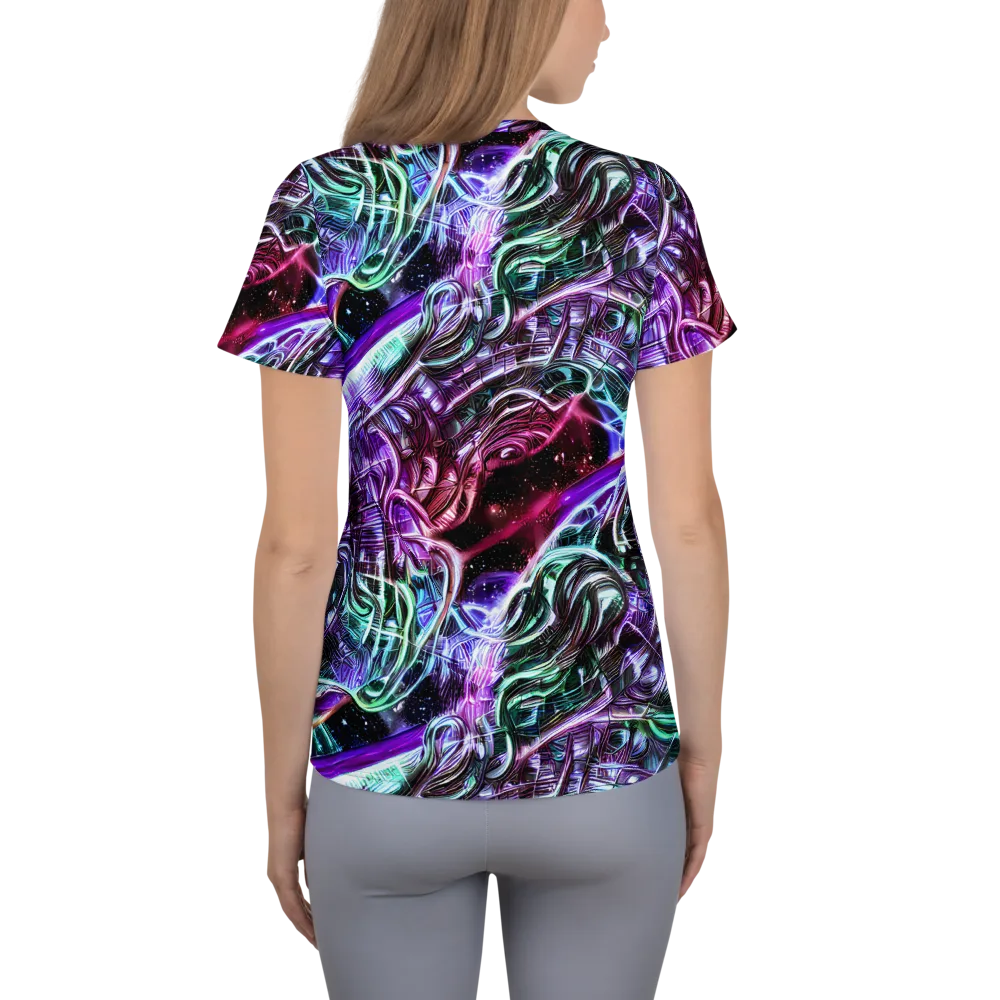 Nebula Fusions on Women's Athletic T-Shirt — Back