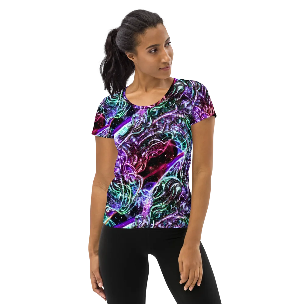 Nebula Fusions on Women's Athletic T-Shirt — Front