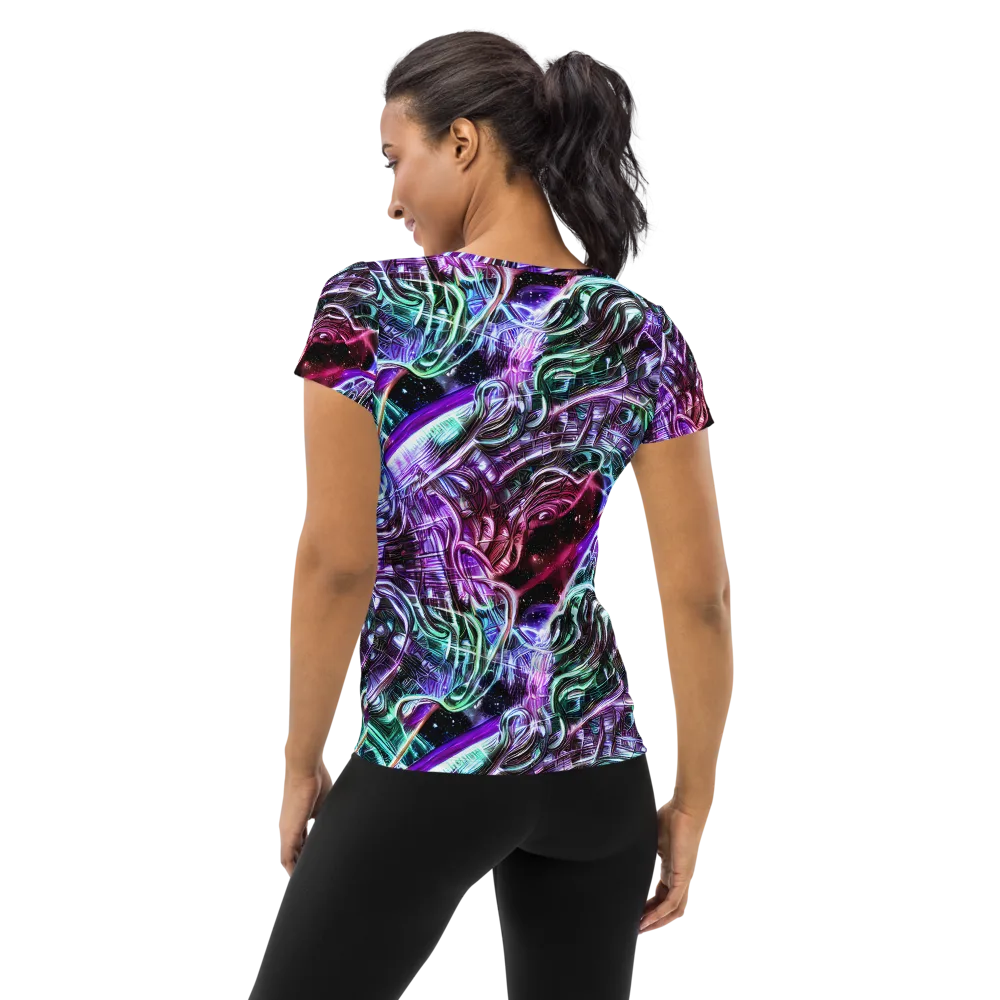 Nebula Fusions on Women's Athletic T-Shirt — Back