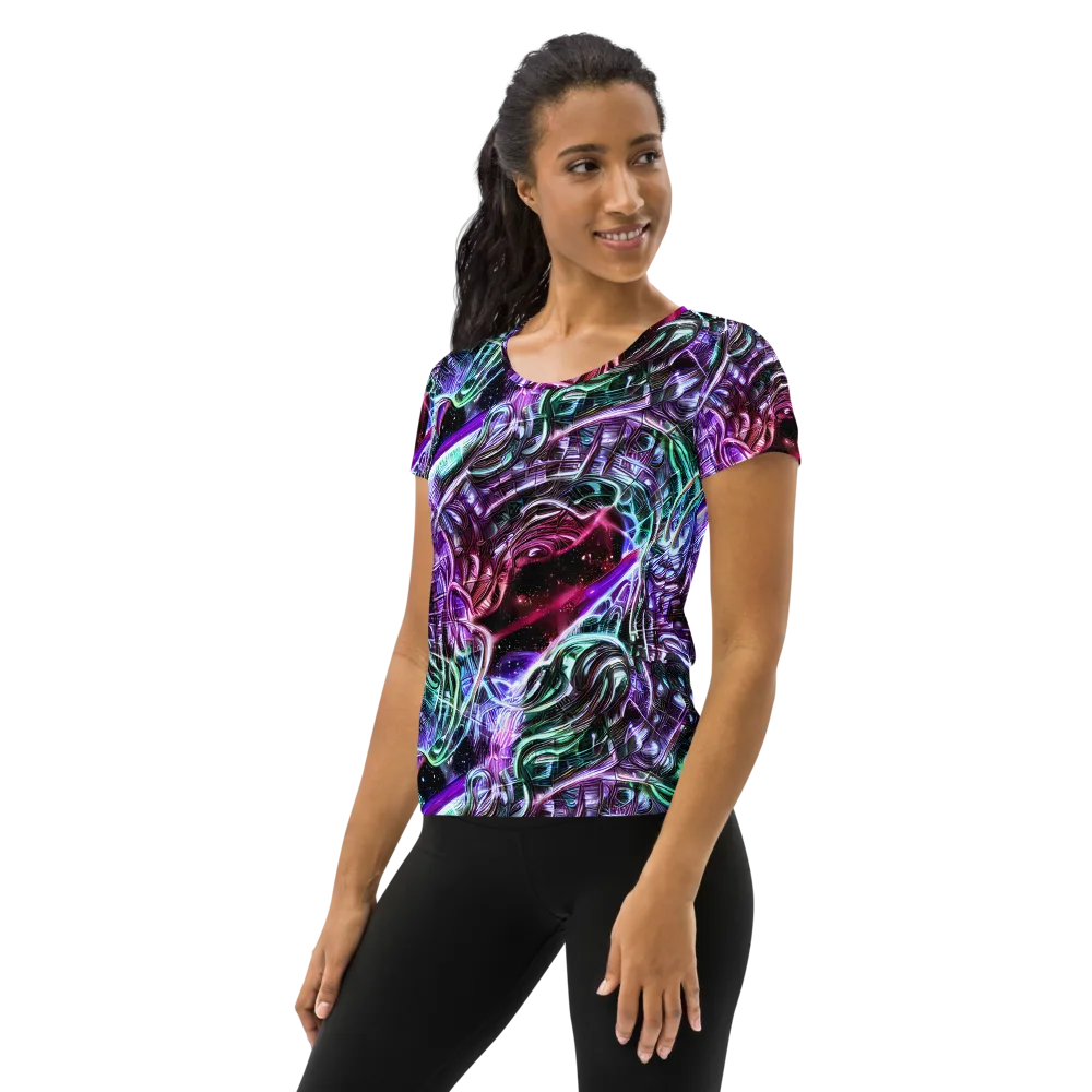 Nebula Fusions on Women's Athletic T-Shirt — Left