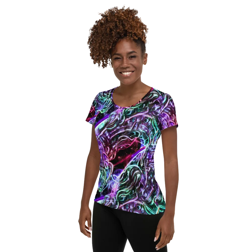 Nebula Fusions on Women's Athletic T-Shirt — Left
