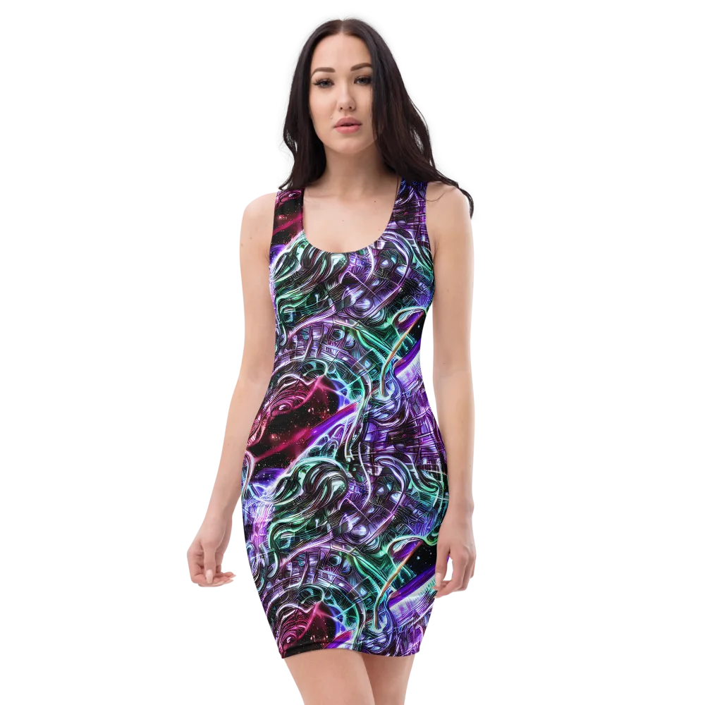Nebula Fusions on Bodycon Dress — Front